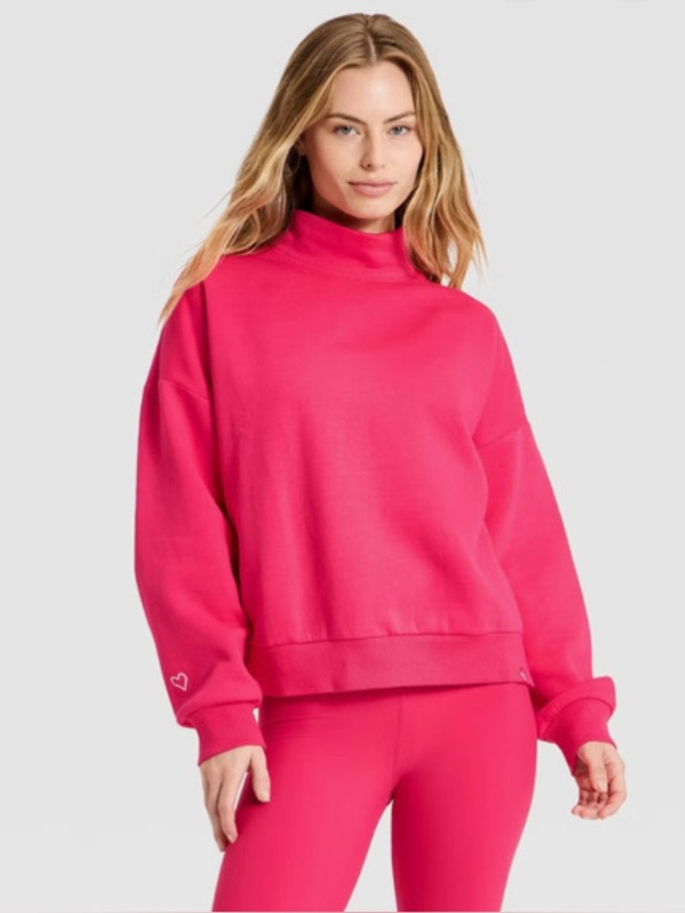 JoyLab Fuchsia Mock Neck Sweatshirt